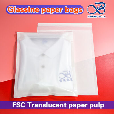 Customized Logo Design Frosted Glassine Paper Bags For Packaging T-shirts And Clothing With Self Adhesive