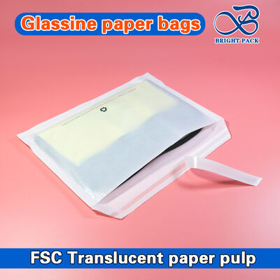 Biodegradable Translucent Glassine Paper Bags Custom Printed for Sock and Clothes Packaging