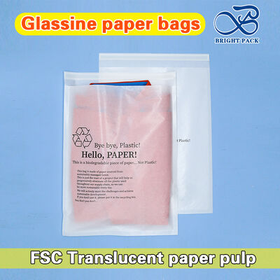 40G Frosted Glassine Paper Bags with Custom Logo Printing for Apparel Packaging