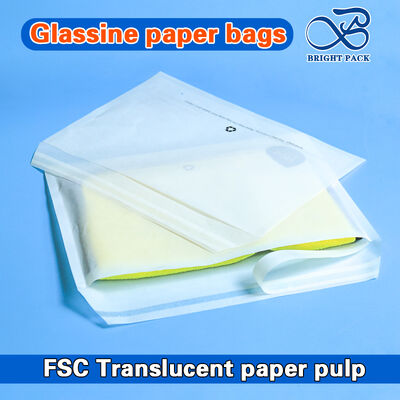 FSC Certified Biodegradable Glassine Paper Bags with Self Adhesive Seal for Clothing and Socks