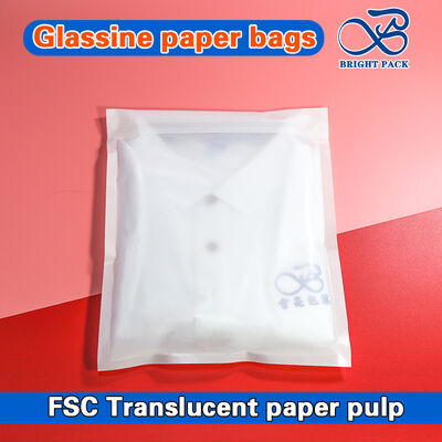 Customized Fully Degradable Translucent Glassine Bags With Self Seal For Clothes Packaging