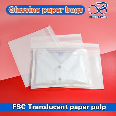 Biodegradable Translucent Glassine Paper Bags Customizable for T-Shirt Packaging