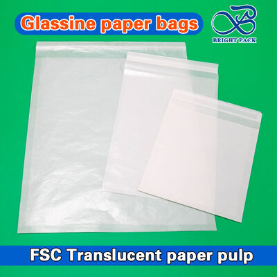 Eco Friendly Translucent Customizable Glassine Paper Bags with Self Adhesive Seal