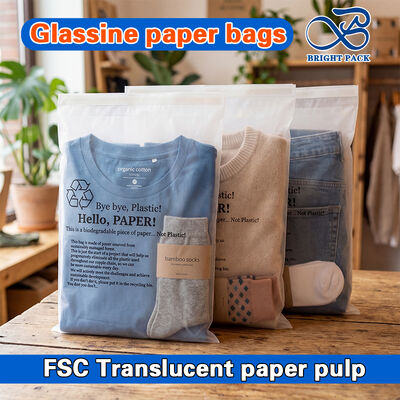 Custom Printed Frosted Glassine Bags with Self Adhesive Stripe for Eco-Friendly Packaging