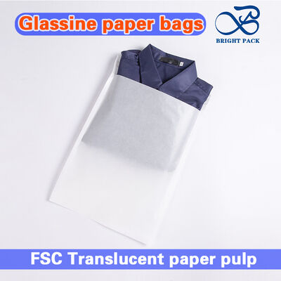 Certified Compostable 40g Glassine Paper Bags with Self Adhesive Stripe for Eco-Conscious Apparel Packaging