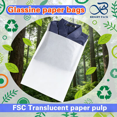 FSC Recycled Glassine Paper Bags with High Transparency and Customizable Sizes for Luxury Garment Packaging