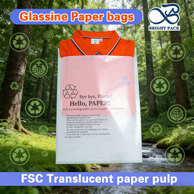 Environment-friendly White Glassine Paper Bags for Packing Garment Coats Underwear Biodegradable Clothing Packaging Bag