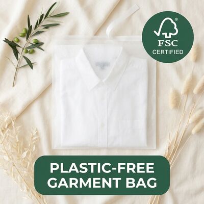Clear Glassine Bag 40gsm for Apparel Translucent Clothing Packaging Eco Garment Pouch for Certified Recyclable Biodegradable