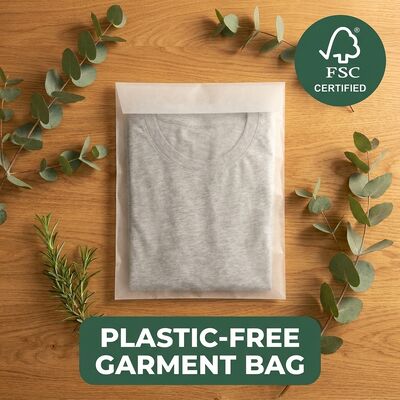 Eco Friendly Luxury Glassine Bag Clothing Packaging Recyclable Pouch Plastic Free Garment for Certified USA Bulk Supplier
