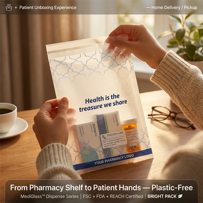 FDA Compliance Sterile Wax Coated Paper Pouch Luxury Pharma Eco-Friendly Plastic-Free Medical Packaging Bulk Manufacturer