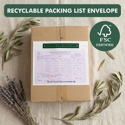 Glassine Documents Enclosed Pouch Green Packing List Envelopes Plastic-Free Biodegradable Eco-Friendly | Recyclable Waterproof Grease Proof Custom Bulk