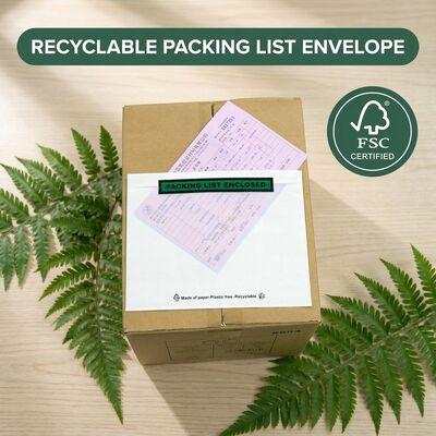 Glassine Eco Biodegradable Shipping Document Wallet | Plastic-Free FSC Certified Recyclable Custom Bulk Envelope