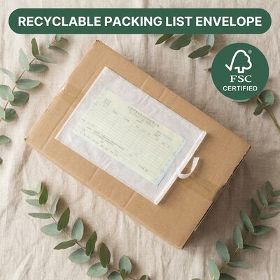 Plastic- Free Biodegradable FSC Certified Label Pouch Paper Packing List Envelope Self Adhesive Document Enclosed Wallet