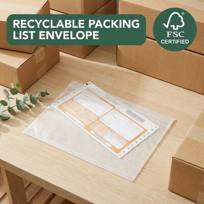 Plastic Free Biodegradable Recyclable Dispatch Envelope Paper Packing List Pouch Self Adhesive Shipping Label Document Wallet