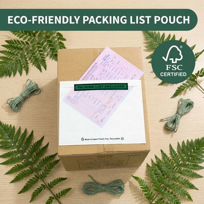 Glassine Plastic-Free Biodegradable Packing Slip Pouch | Eco-Friendly Recyclable FSC Certified Shipping Envelope OEM