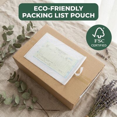 Compostable Biodegradable Eco-Friendly Recyclable FSC Certified Paper Self Adhesive Shipping Label Pouch Packing List Envelope