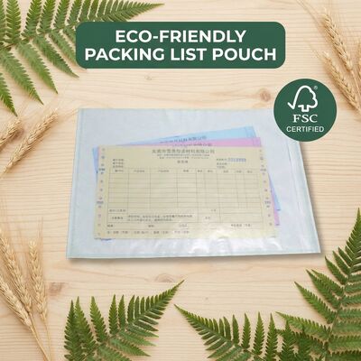 Recycled Paper Packing List Envelope Plastic Free Document Enclosed Self Adhesive Shipping Label Pouch Eco