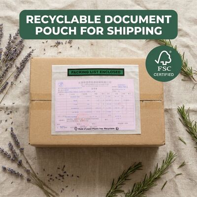 Biodegradable Packing List Envelope Compostable Paper Document Enclosed Self Adhesive Shipping Label Pouch