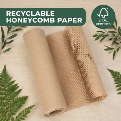 Honeycomb Kraft Paper Eco-Friendly Recyclable Compostable Cushioning Wrap for Cosmetics Jewelry Products Roll