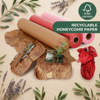 Sustainable Paper Packaging for Small Online Business Biodegradable Honeycomb Cushion Wrap Roll